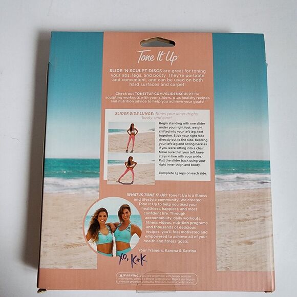 Tone It Up Slide N Sculpt Total Body Toning Discs Set of 2 New In Box - Picture 3 of 8